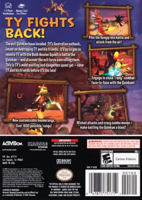 TY the Tasmanian Tiger - Night of the Quinkan box cover back